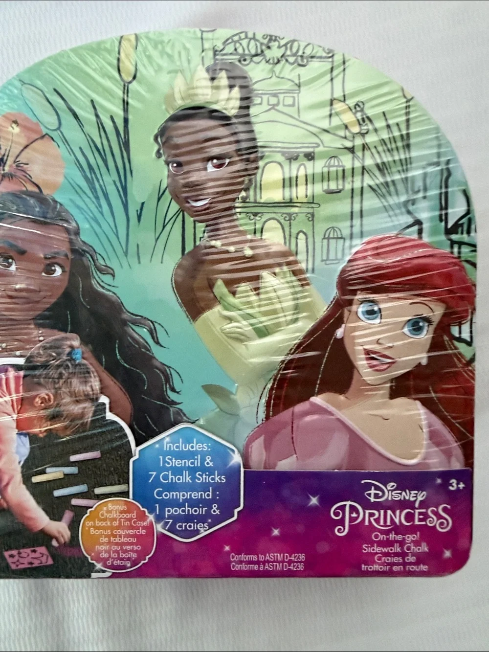 Disney Princess Sidewalk Chalk Set with Pink Handle and Multicolor Artwork